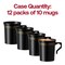 Black with Gold Edge Rim Round Plastic Coffee Mugs - 8 oz. (120 Mugs)